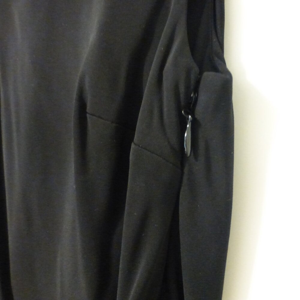 BEBE Black T-back mini dress with faux leather belt and trim - Picture 7 of 12